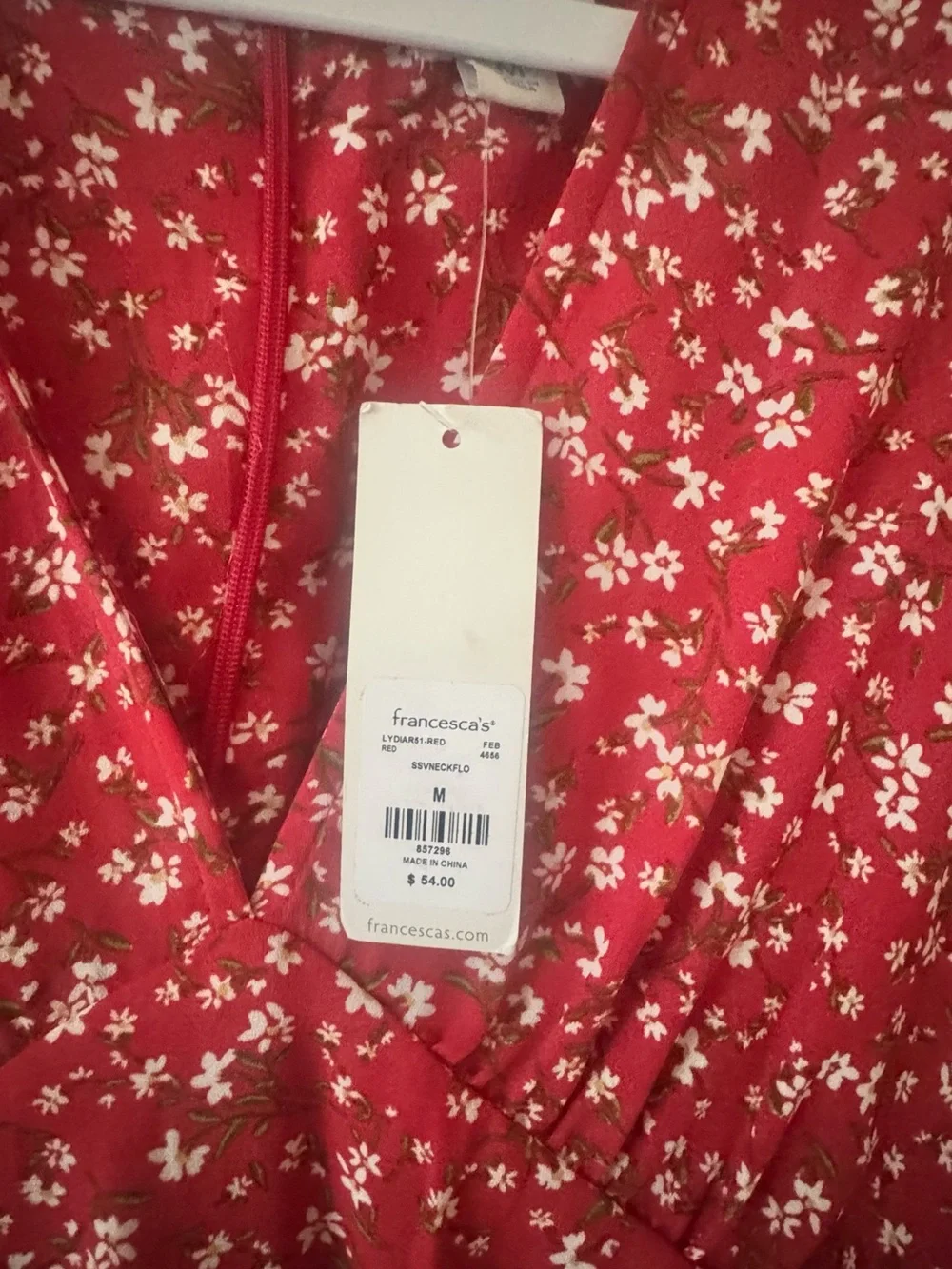 Red Floral Maxi Dress for youth girls - Elastic Waist & Puff Sleeves